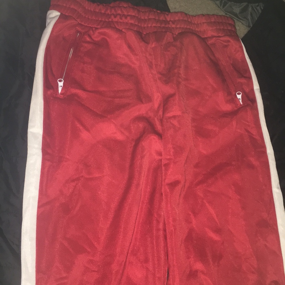 Red and white joggers!